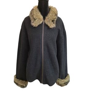Tasha Polizzi for Cabela's Faux Fur Trim Zip Jacket Women's M/L Black